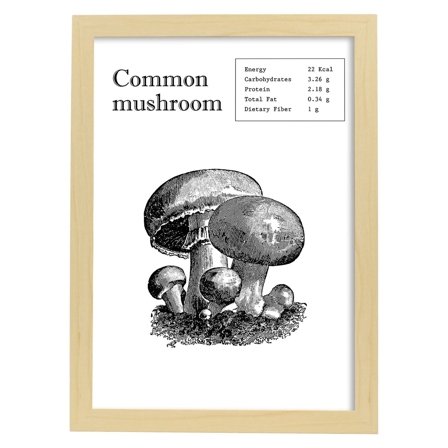Poster de Championes. Láminas de frutas y verduras en inglés.-Artwork-Nacnic-A4-Marco Madera clara-Nacnic Estudio SL