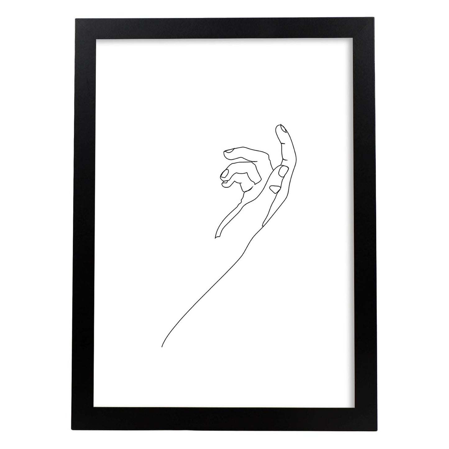 Posters de dibujos y bocetos a una linea. Lámina nordica de Mano ven.-Artwork-Nacnic-A4-Marco Negro-Nacnic Estudio SL