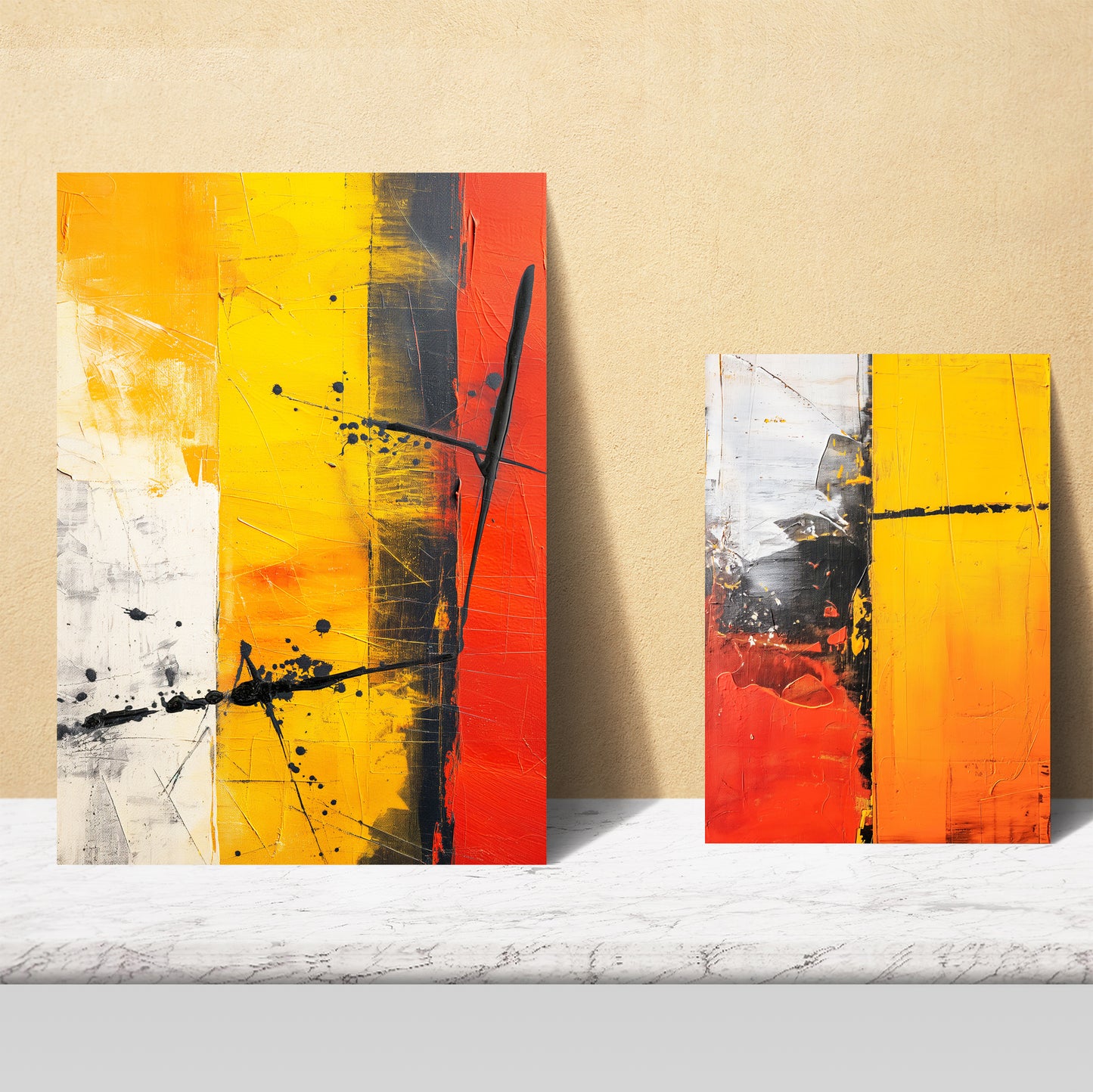 Abstract colors bronw red black shapes