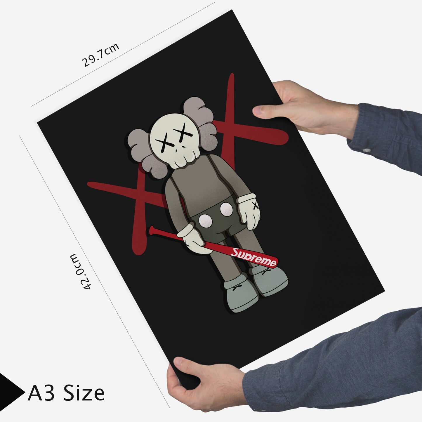 Set de 6 pósters Kaws modernos para pared estilo urbano pop art en colores rosa, negro, rojo y amarillo – ideal para salón, oficina o tienda – muñecos Kaws, frases atrevidas, diseño contemporáneo