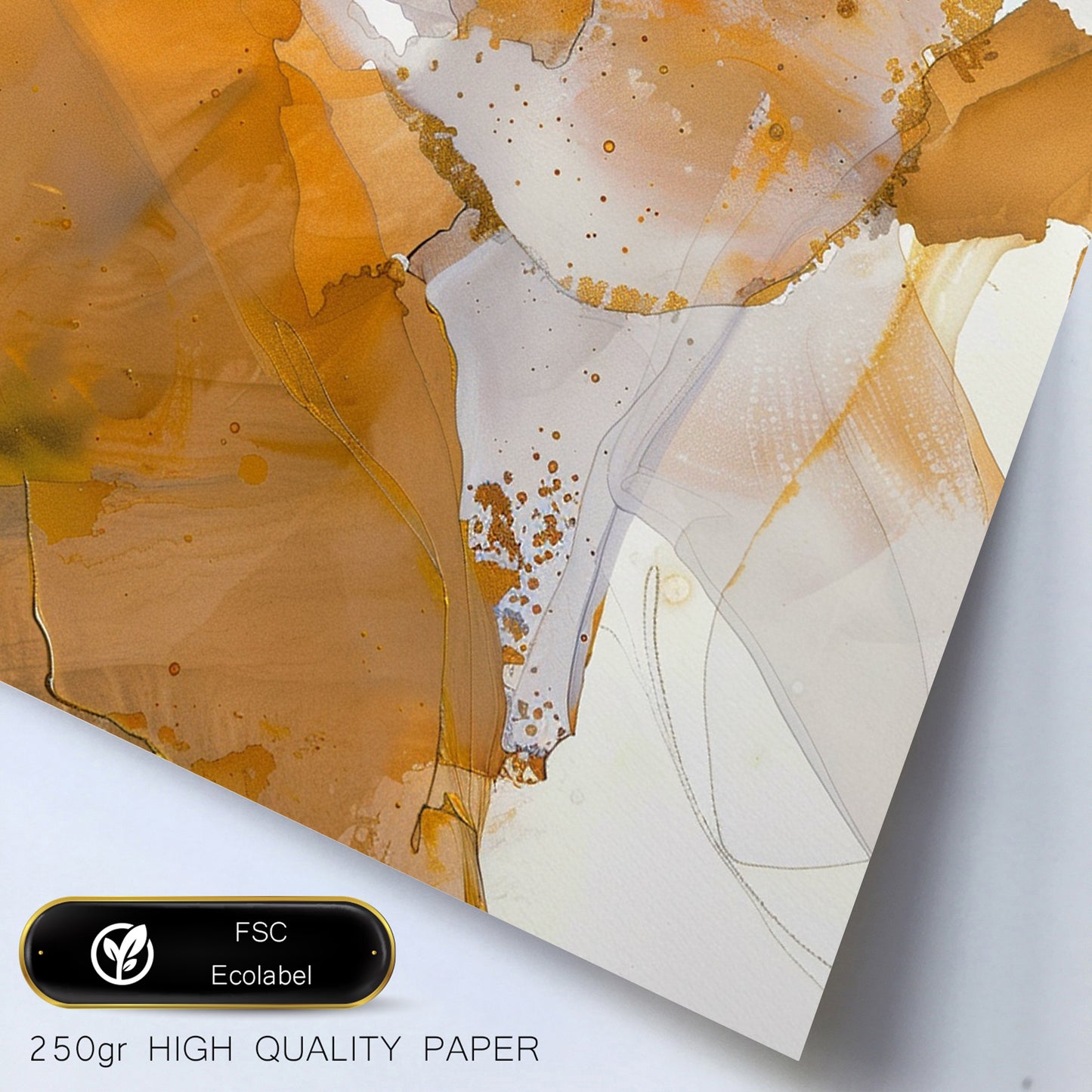 Abstract colors brown white gold shapes