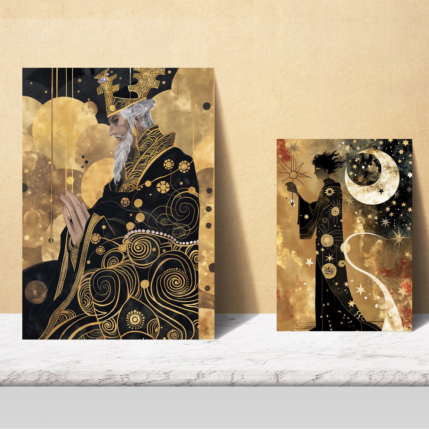 Laminas Tarot Arcana en Negro y Oro