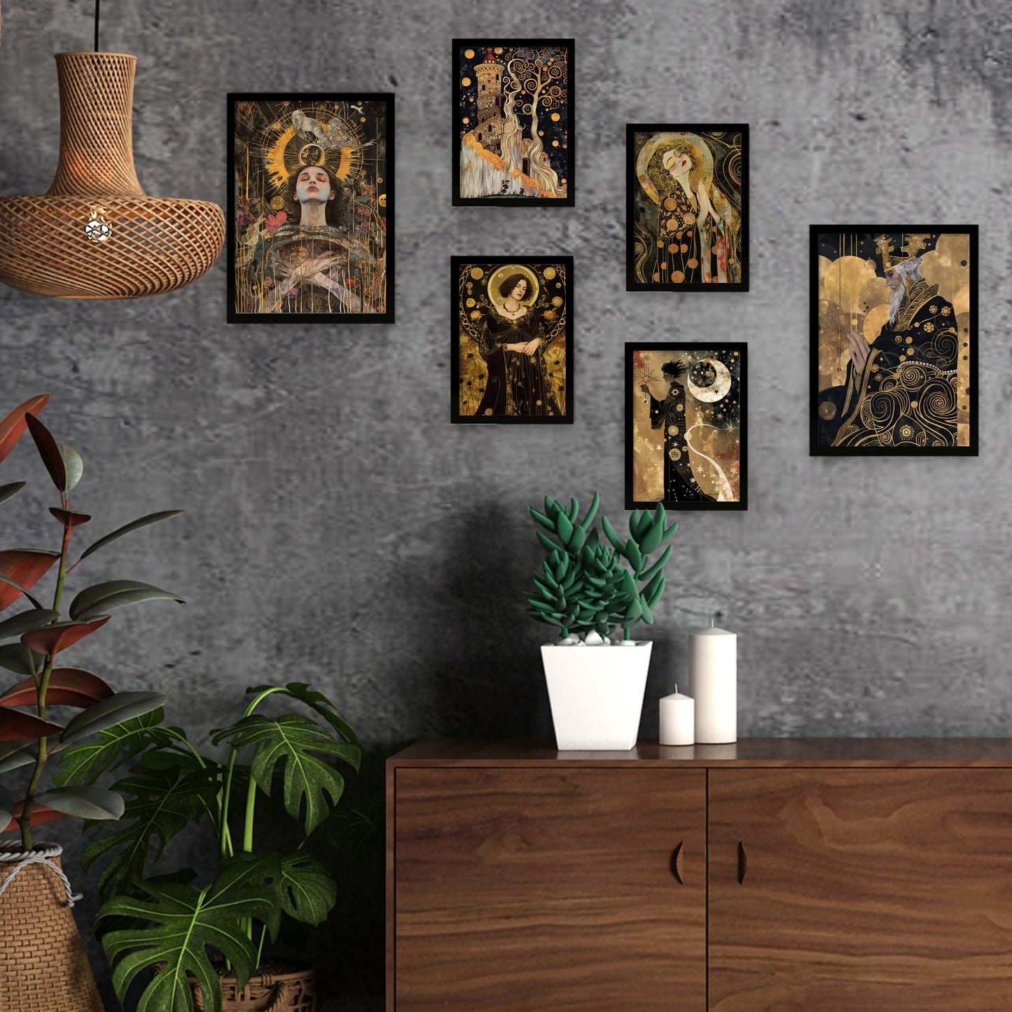 Laminas Tarot Arcana en Negro y Oro