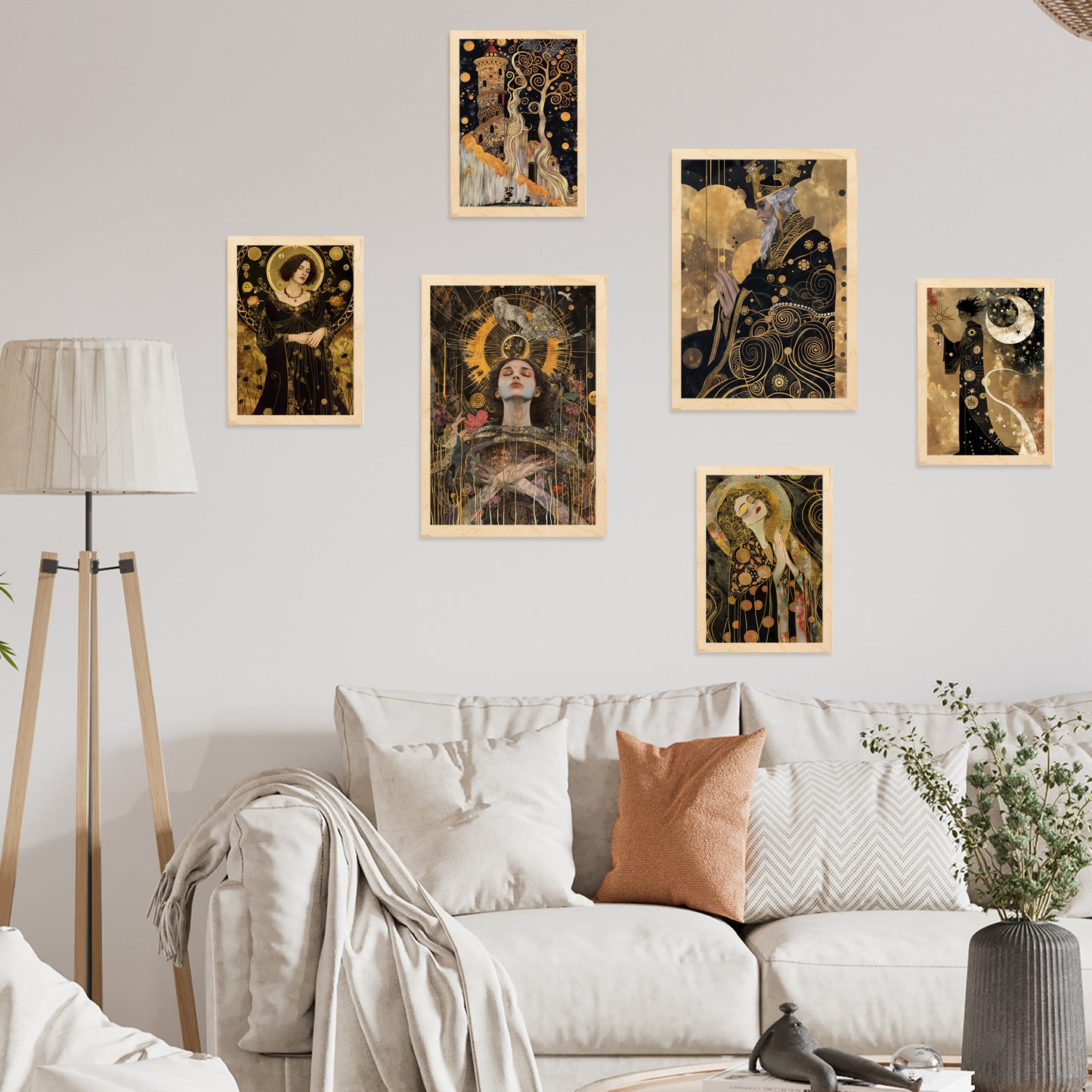 Laminas Tarot Arcana en Negro y Oro