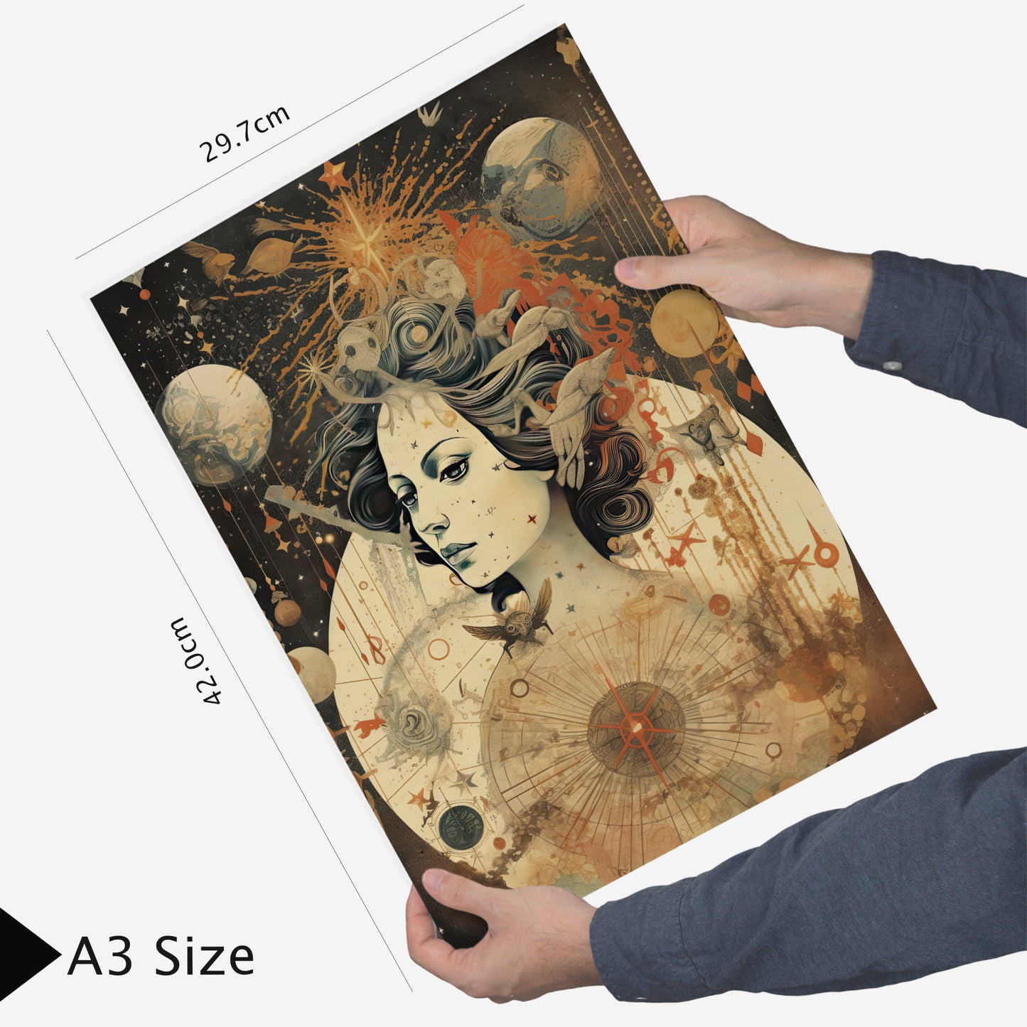 Collage surrealista estilo esoterico femenino y mistico