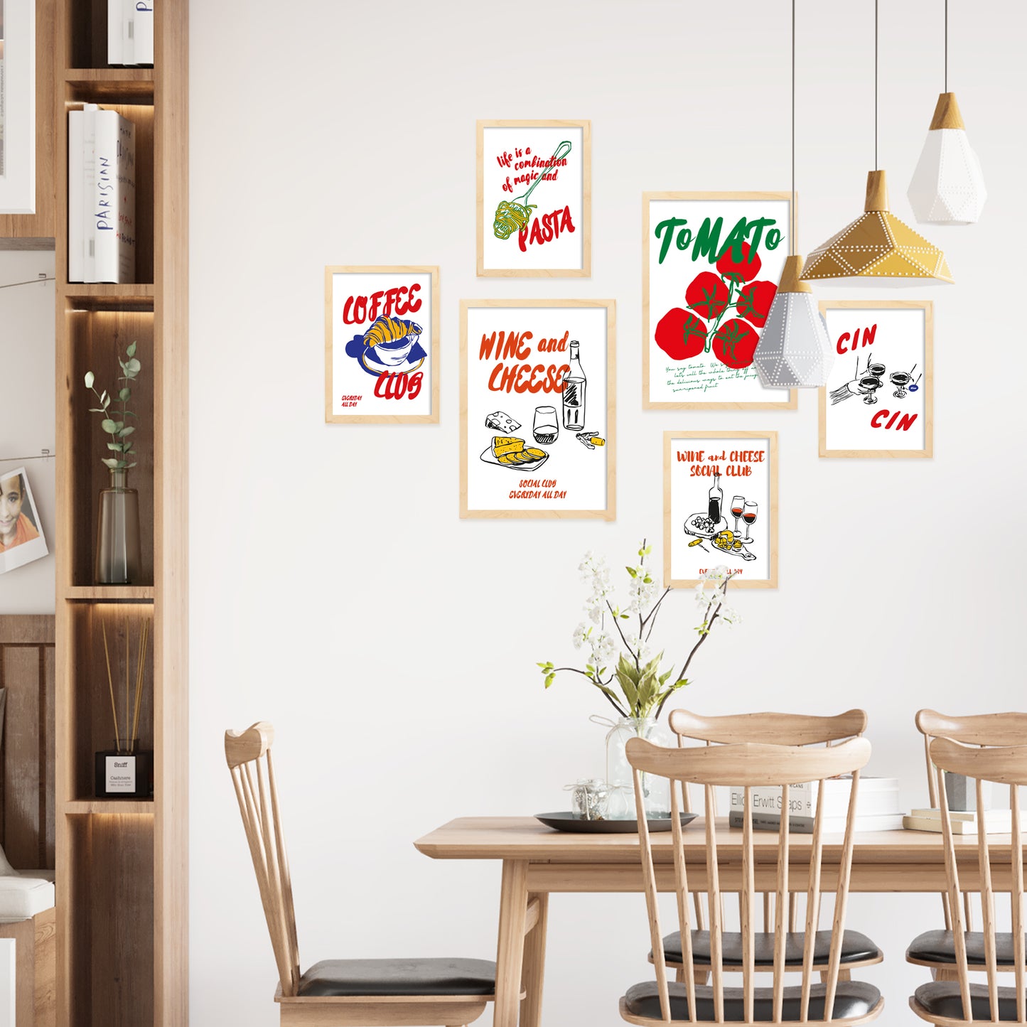 Ilustraciones de alimentos y comida estilo pop art