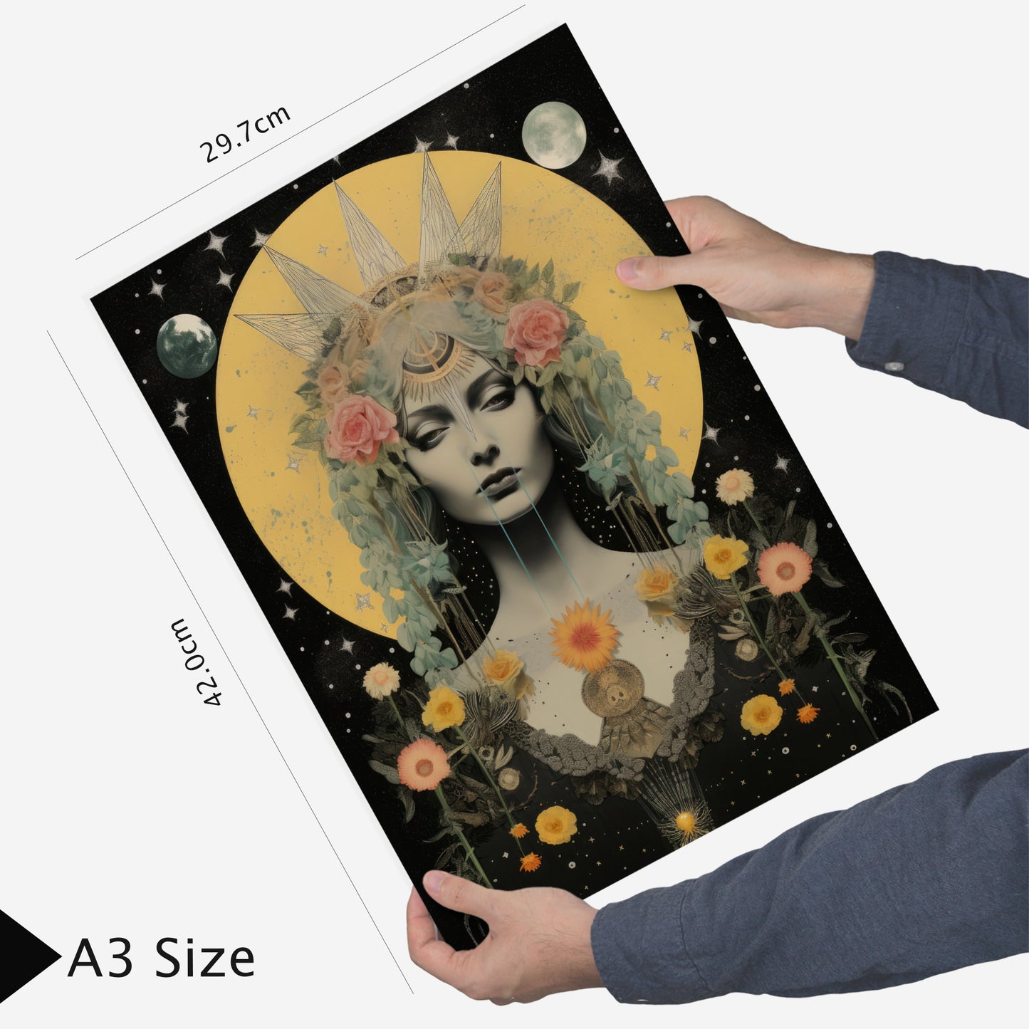 Collage ilustración surrealista estilo esoterico mistico