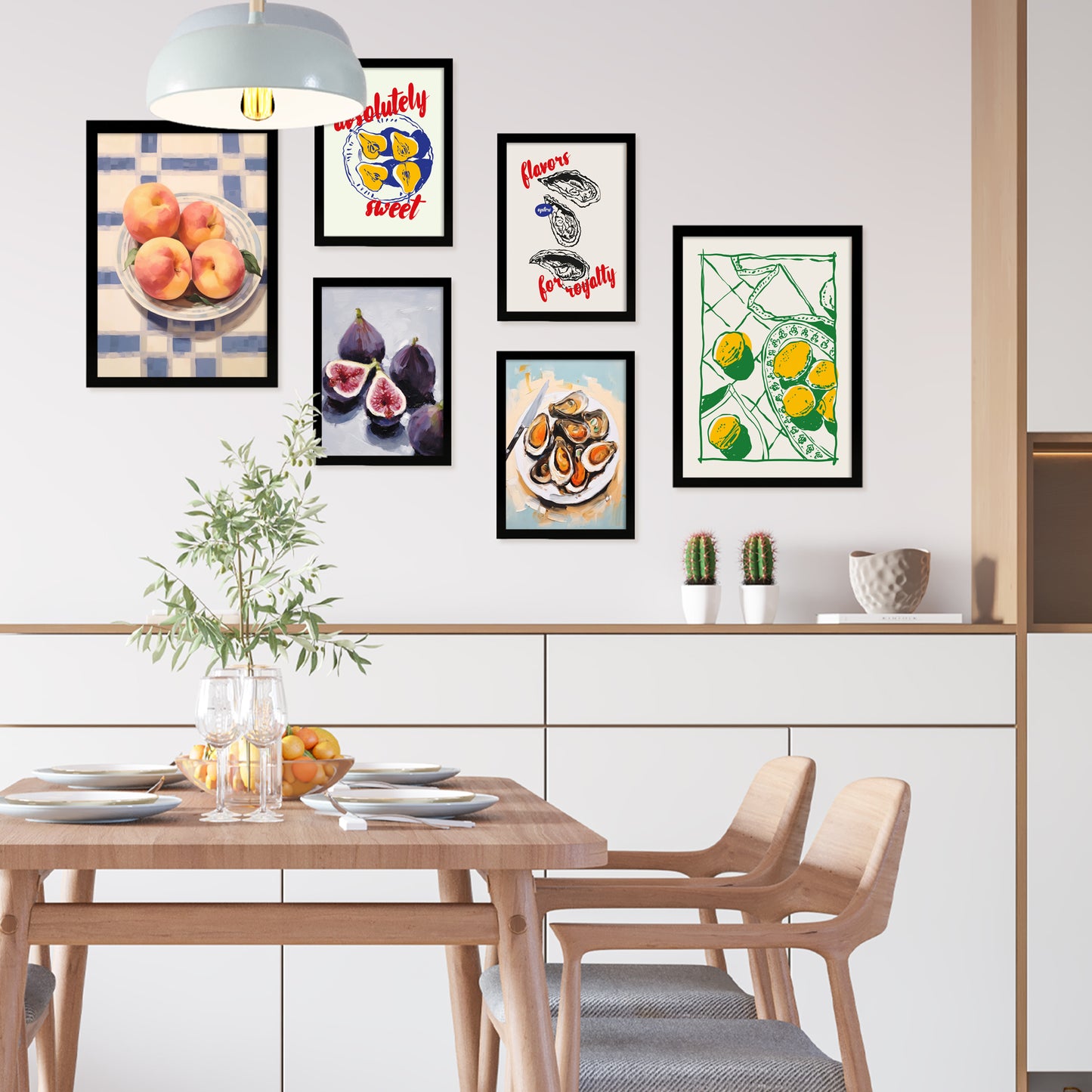 Ilustraciones de alimentos y comida mediterranea