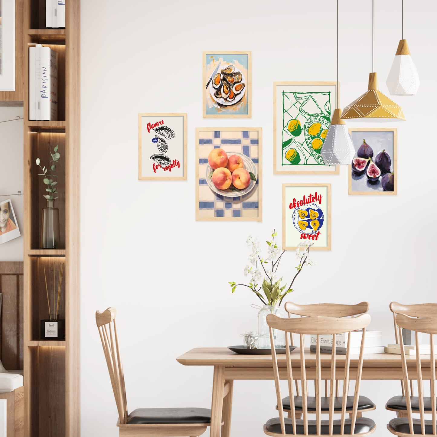 Ilustraciones de alimentos y comida mediterranea