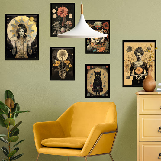 Collage surrealista estilo esoterico mistico femenino