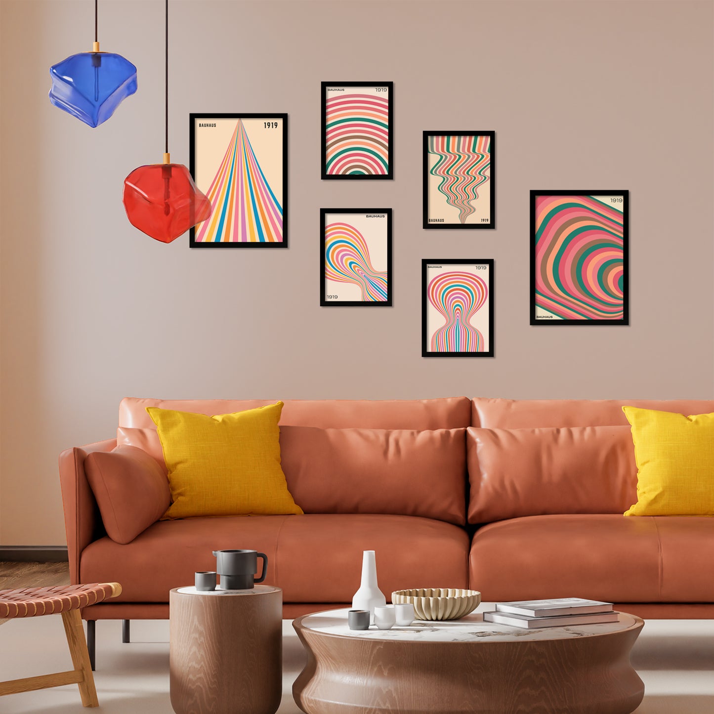 Geometrico Bauhaus formas colores pastel