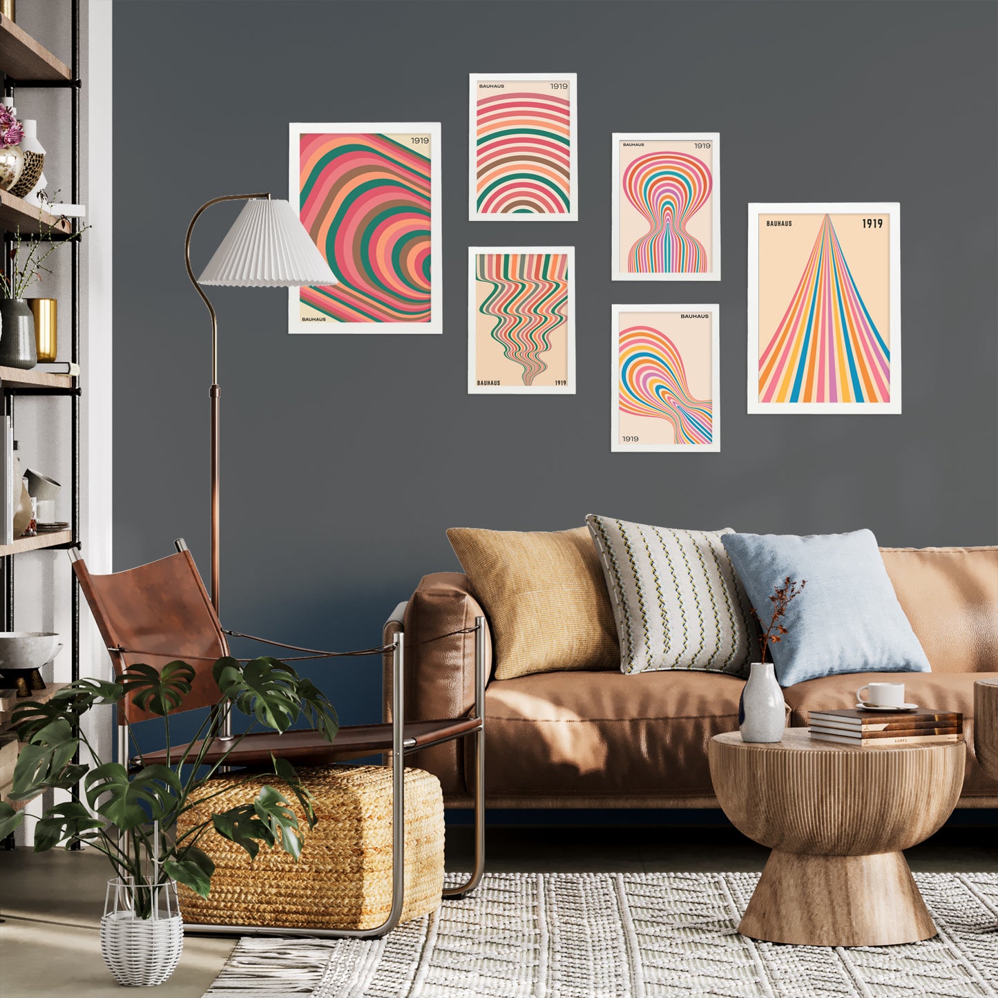 Geometrico Bauhaus formas colores pastel