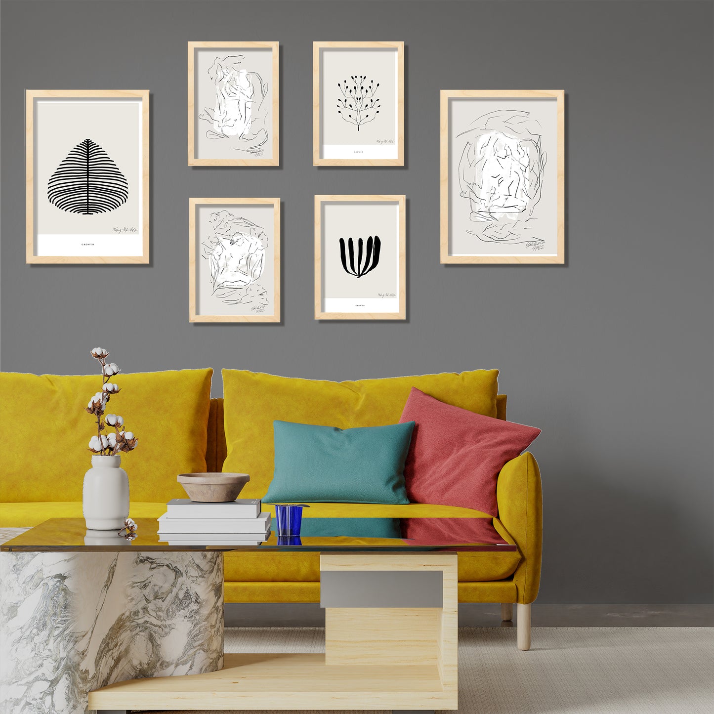 Arte abstracto negro y beige