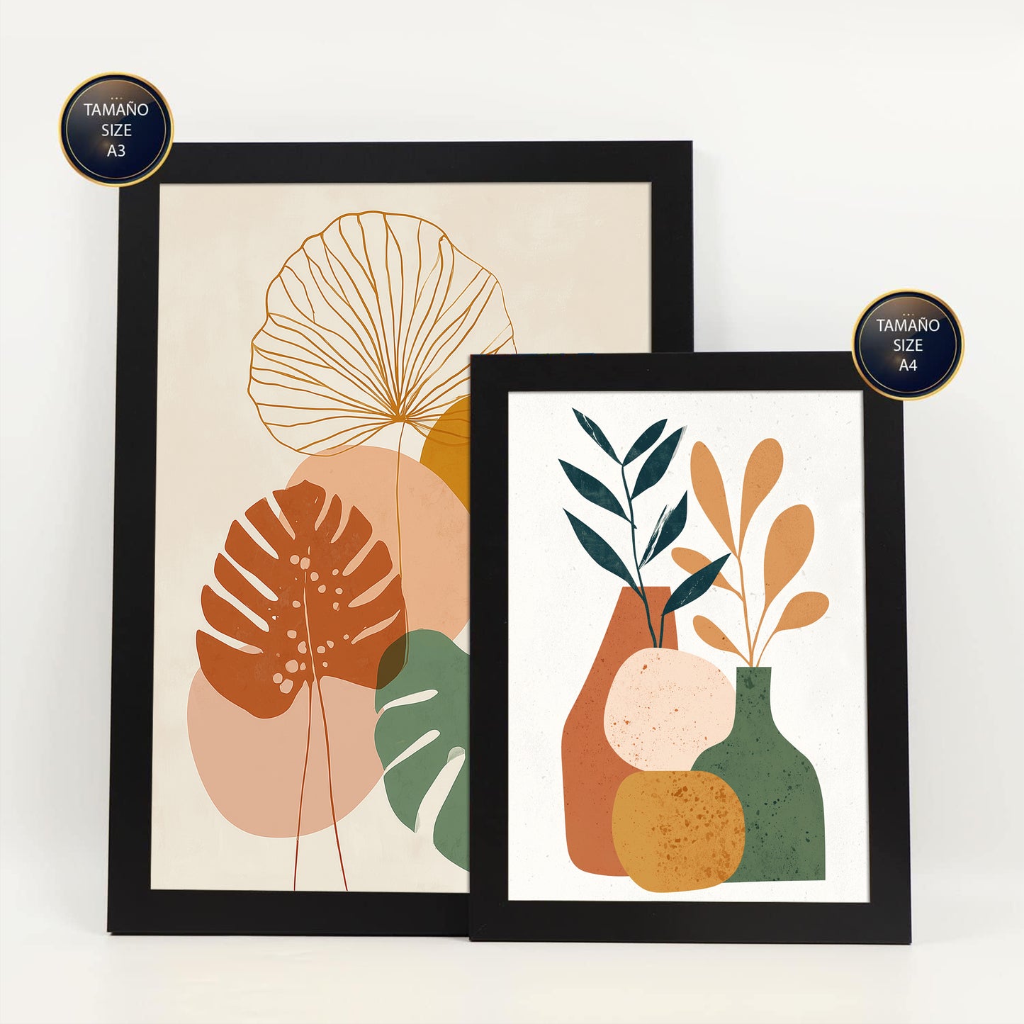 Nacnic 6 Laminas Decorativas Pared. Posters Abstractos. Cuadros Decoracion Salon Modernos. Decoracion Pared lienzos decorativos