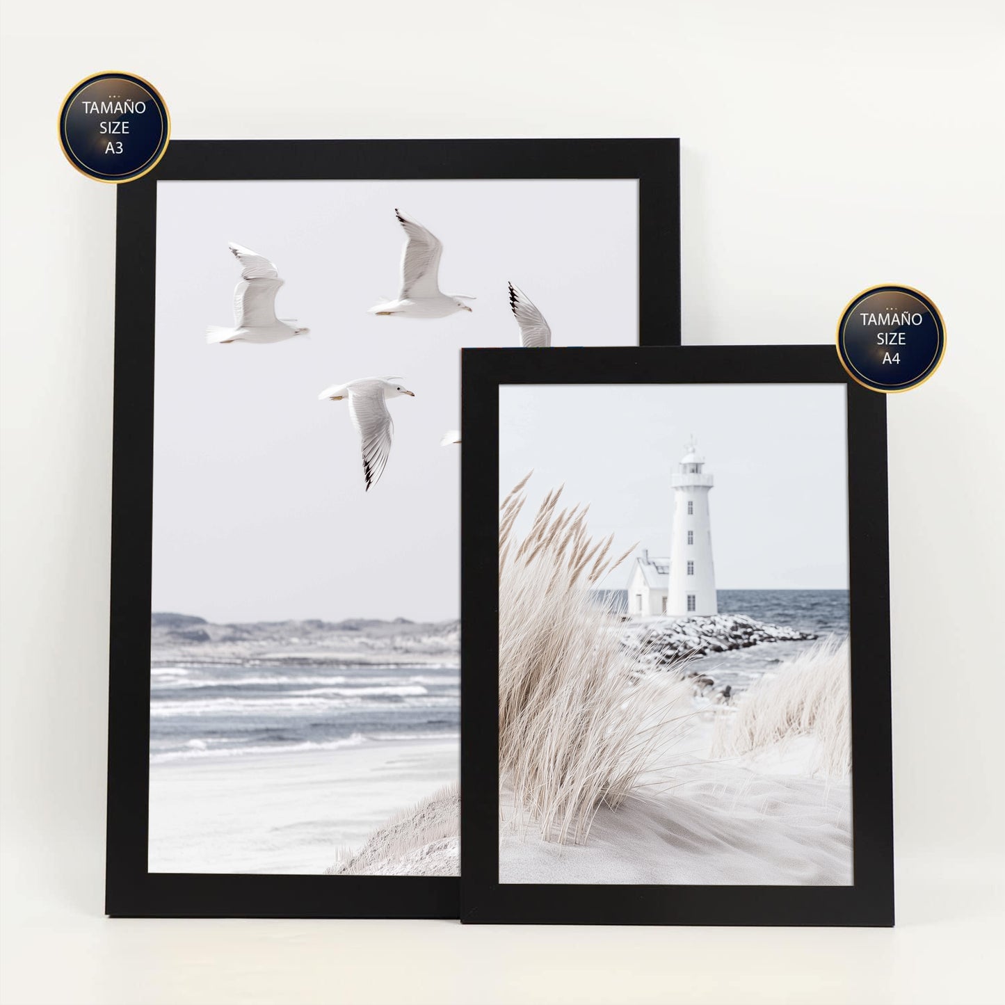 Nacnic 6 cuadros decorativos modernos de mar, playa, atardecer. Posters paisajes decorativos. Laminas Decorativas Pared. Cuadros Baño, hogar, salón y dormitorio.