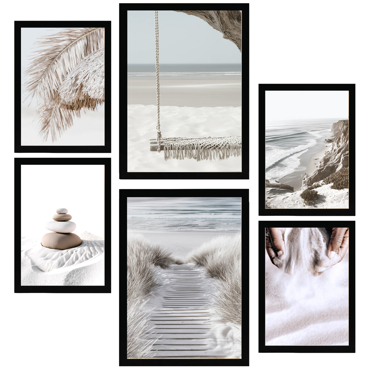 Nacnic 6 cuadros decorativos modernos de mar, playa, atardecer Posters paisajes decorativos Laminas Decorativas maritimas Pared. Cuadros Baño, salón y dormitorio.