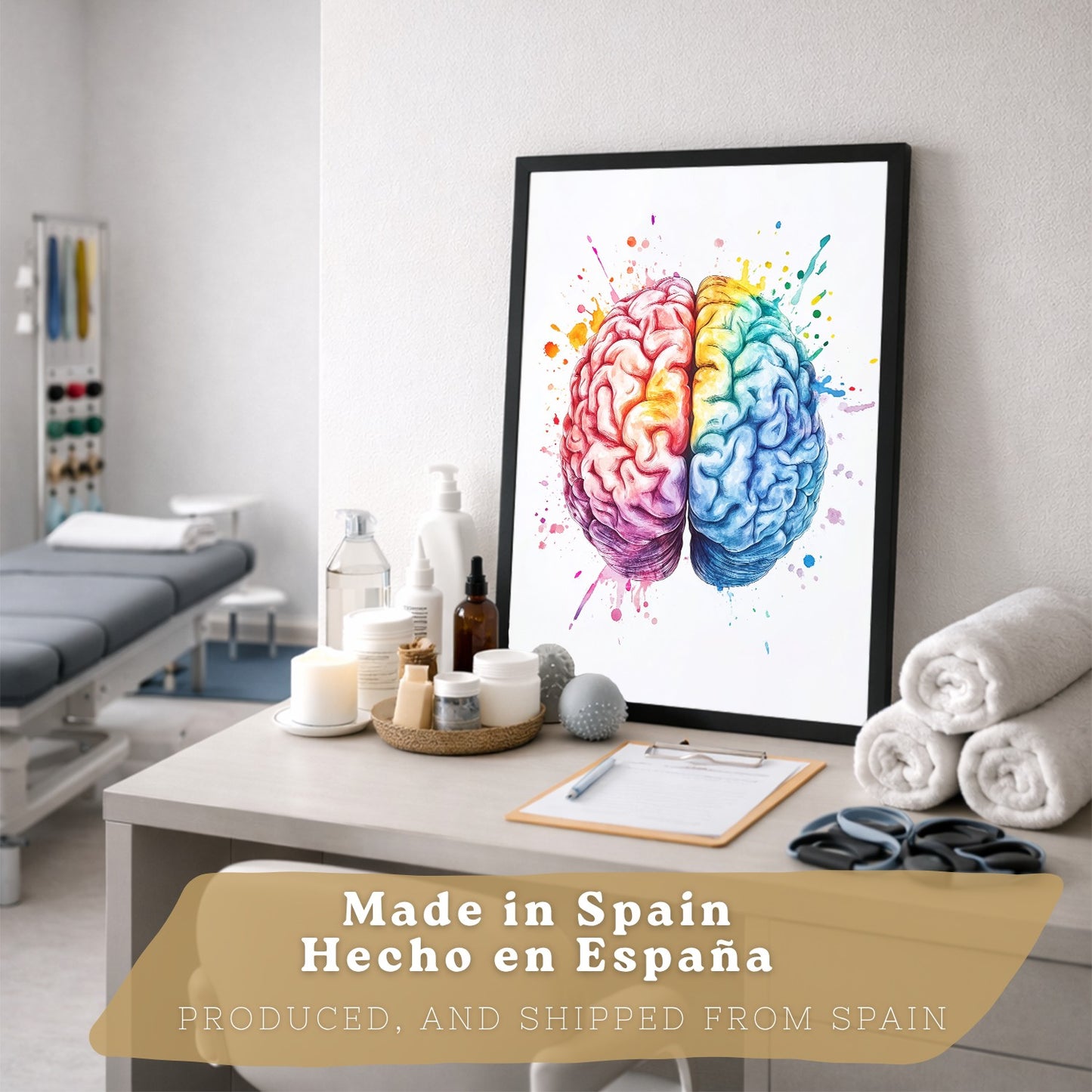 Set 3 Posters y Cuadros de Anatomía Humana Láminas con Cerebro Corazón Costillas Columna Vertebral Diseño Acuarela Vibrante