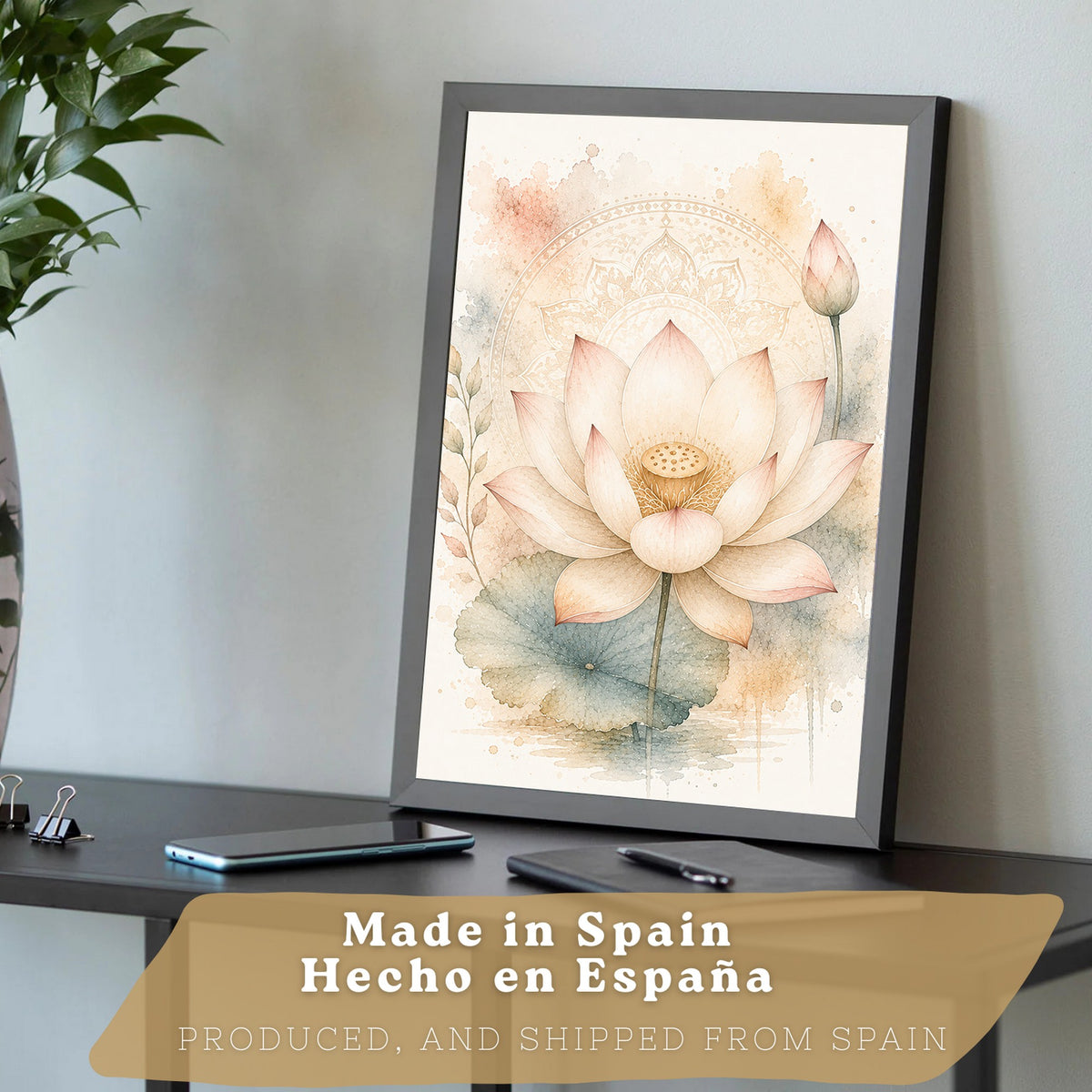 Posters Espirituales con Arte de Buda, Loto y Ganesha
