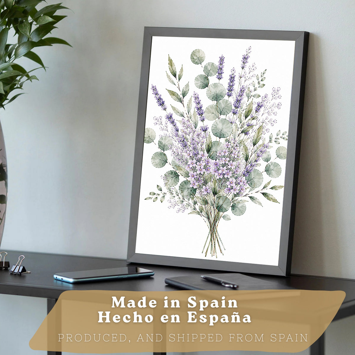 Posters Botánicos de Flores Silvestres con Eucalipto y Lavanda