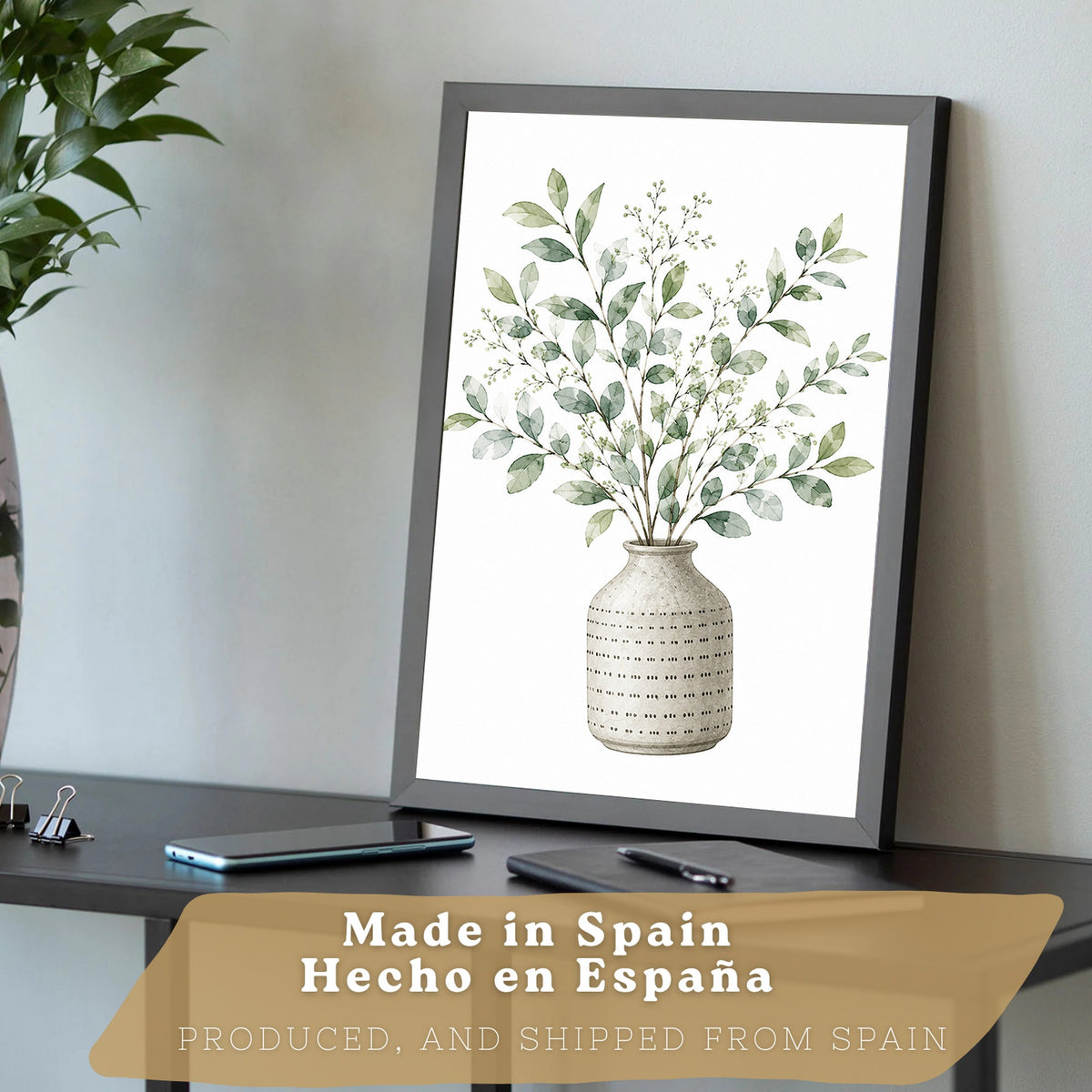 Posters decorativas Botánicos con Eucalipto Verde y Hojas de Palma