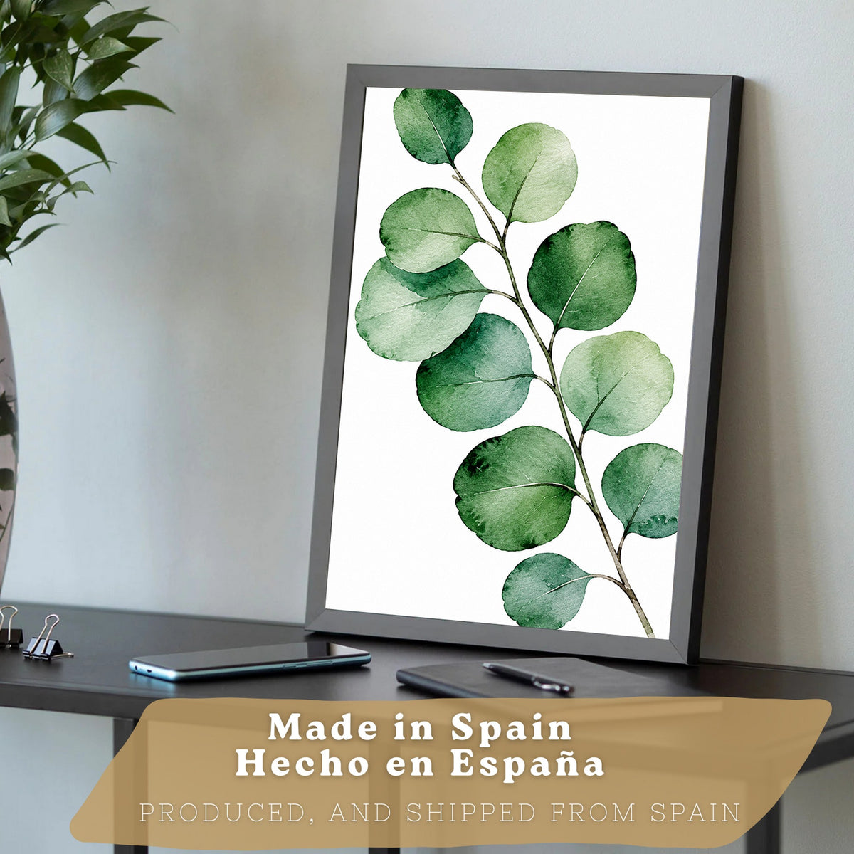 Posters Botánicos Tropicales con Eucalipto, Banano y Monstera