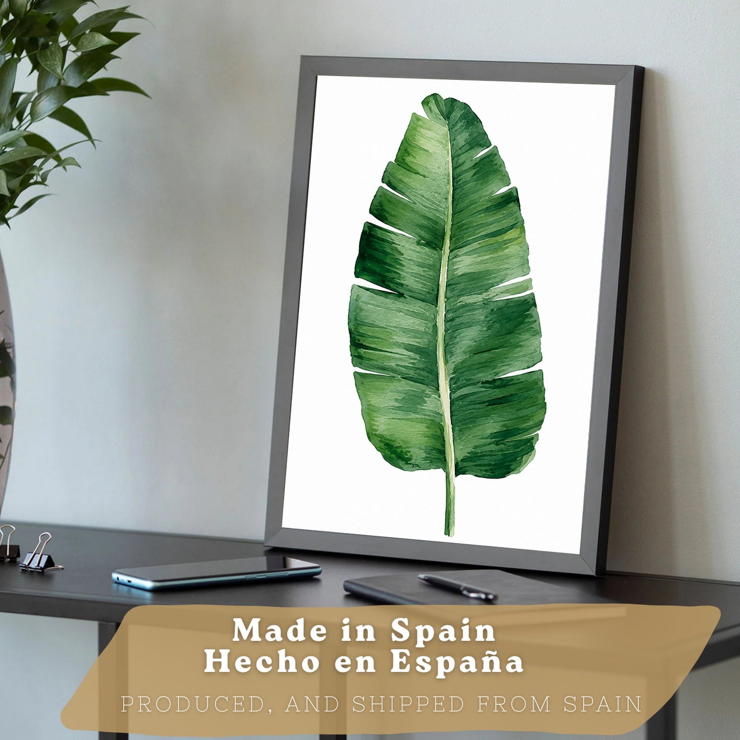 Posters de Hojas Tropicales Monstera, Palma y Hoja de Banano