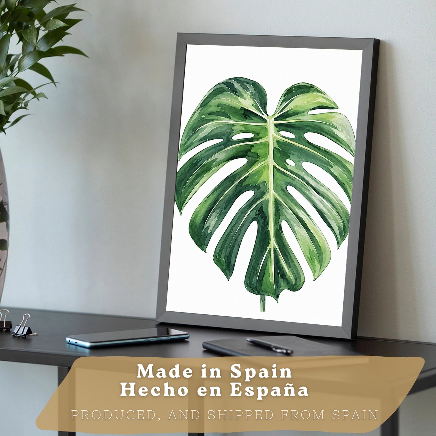 Posters Botánicos Tropicales Monstera, Sansevieria y Arte de Follaje