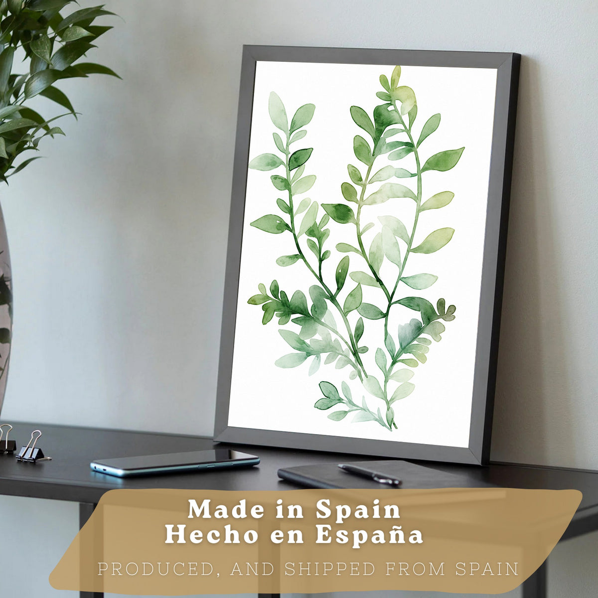 Posters Botánicos de Eucalipto con Hojas Verdes Acuarela