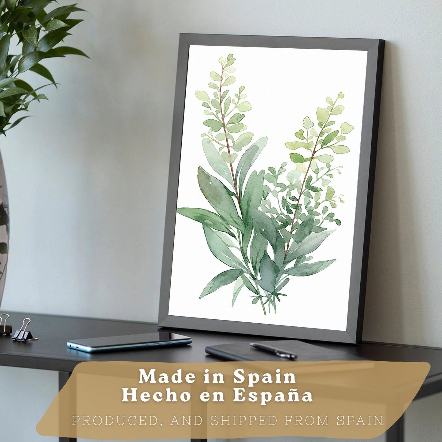 Posters Botánicos con Eucalipto y Arte Floral Blanco