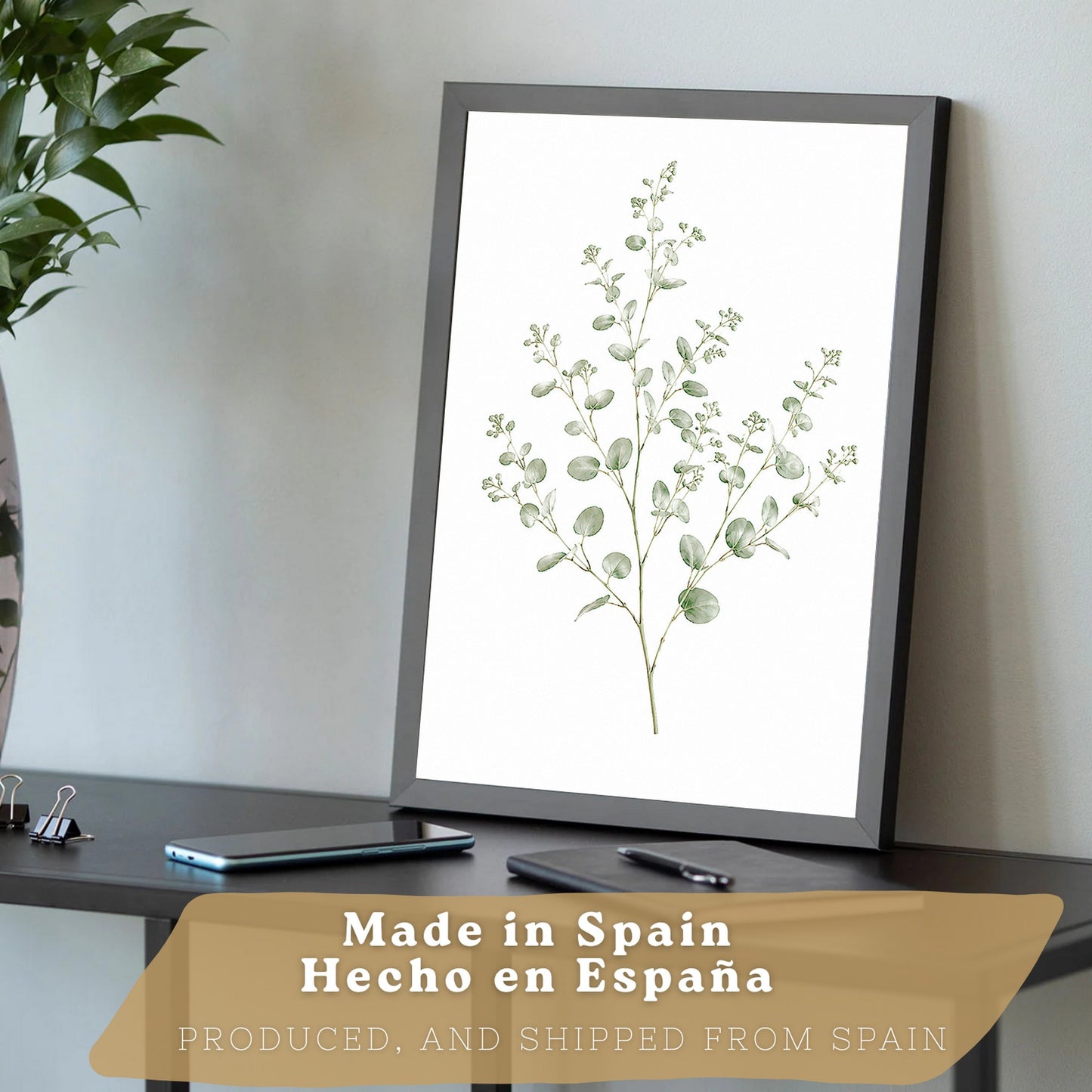 Posters Botánicos de Eucalipto con Arte Minimalista de Hojas Verdes