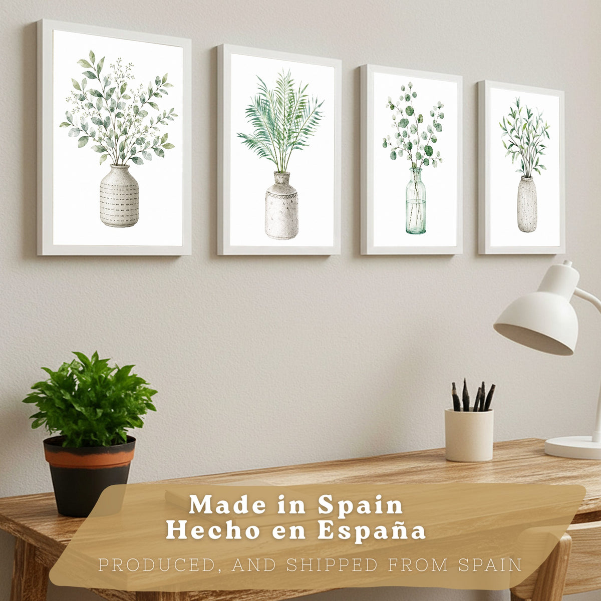 Posters Botánicos con Eucalipto y Hojas Tropicales