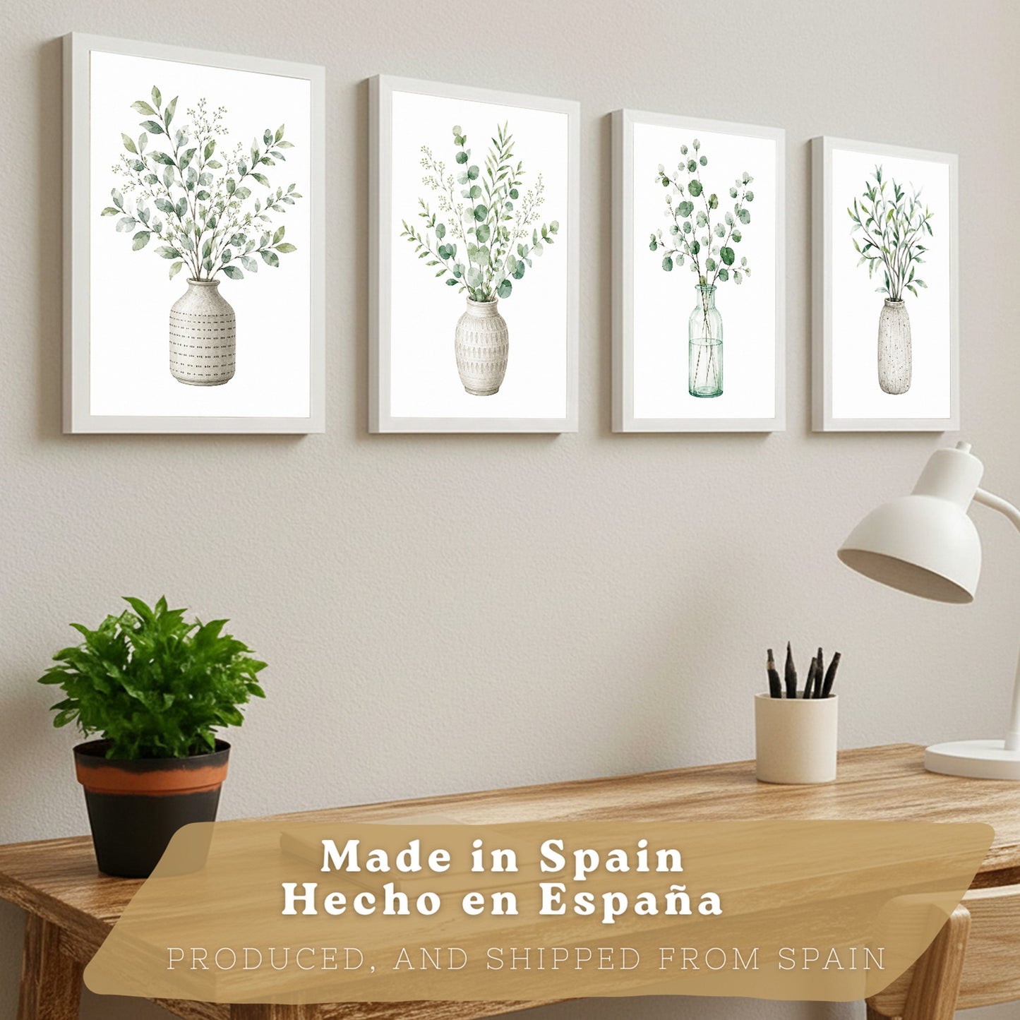 Posters Botánicos con Eucalipto y Vegetación Acuarela