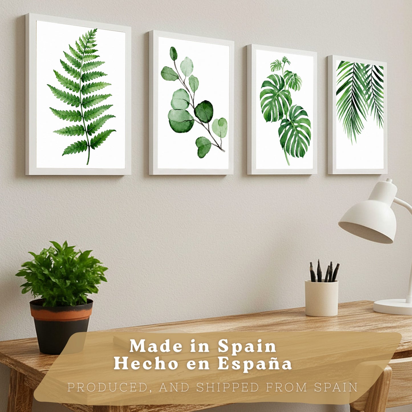 Posters Tropicales con Monstera, Eucalipto y Arte de Hojas de Palma