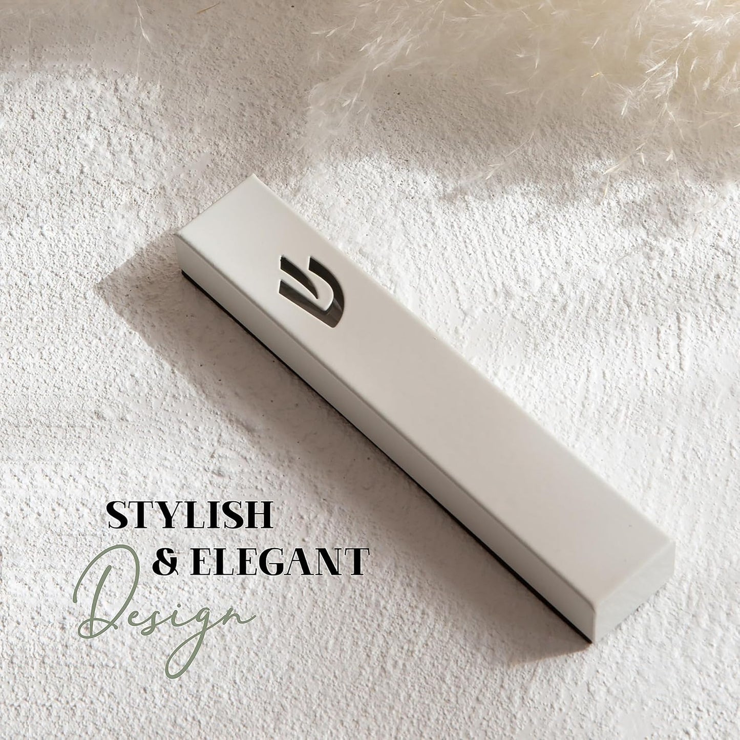 Funda clásica Mezuzah para interiores y exteriores | Mezuzah autoadhesiva blanca de 5 pulgadas con un pergamino no kosher y una caja de regalo | Funda judía contemporánea de Mezuzah Judaica regalo