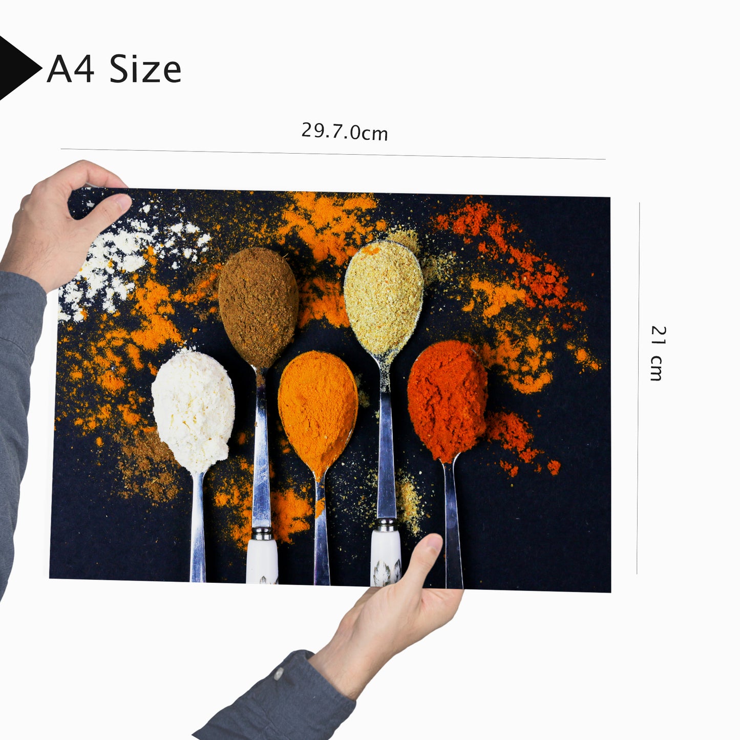 Set de 2 Cuadros de Cocina con Especias Picantes y Condimentos Coloridos de Comida para Cocinar Ilustración Impresa para Decorar Cocina, Despensa, Comedor, Restaurante