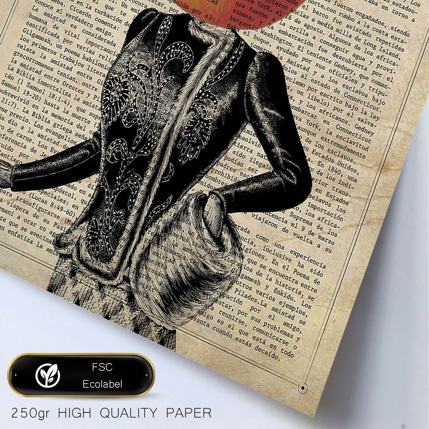 Poster de verduras humanas. Lámina Miss Manzana. Cuadros de humanos con cabezas de verdura.-Artwork-Nacnic-Nacnic Estudio SL