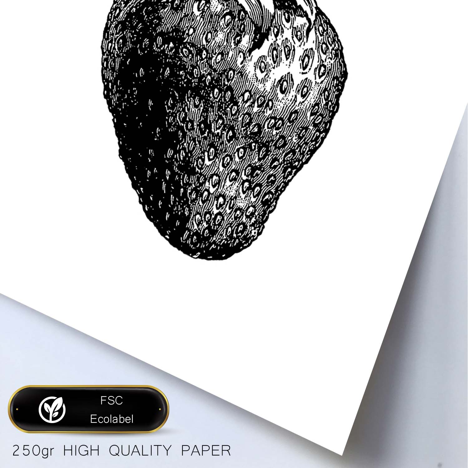 Poster de Fresa. Láminas de frutas y verduras.-Artwork-Nacnic-Nacnic Estudio SL