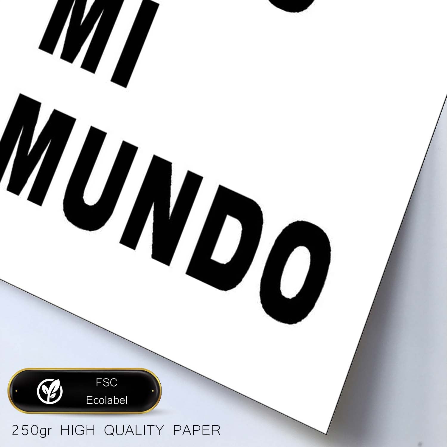 Poster con mensaje feliz. Lámina Tú eres mi mundo.-Artwork-Nacnic-Nacnic Estudio SL