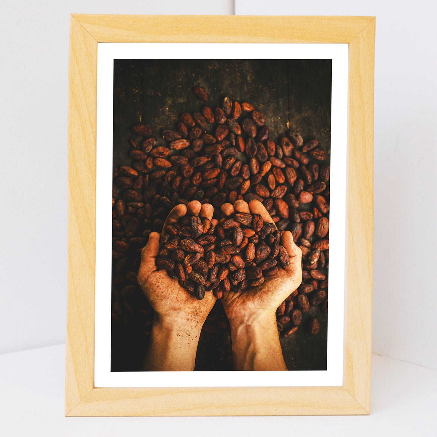 Set de 3 Cuadros de Café Tostado Ilustración impresa en estilo Fotográfico para decorar las paredes de Cocina, Despensa, Comedor, Restaurante, Cafetería