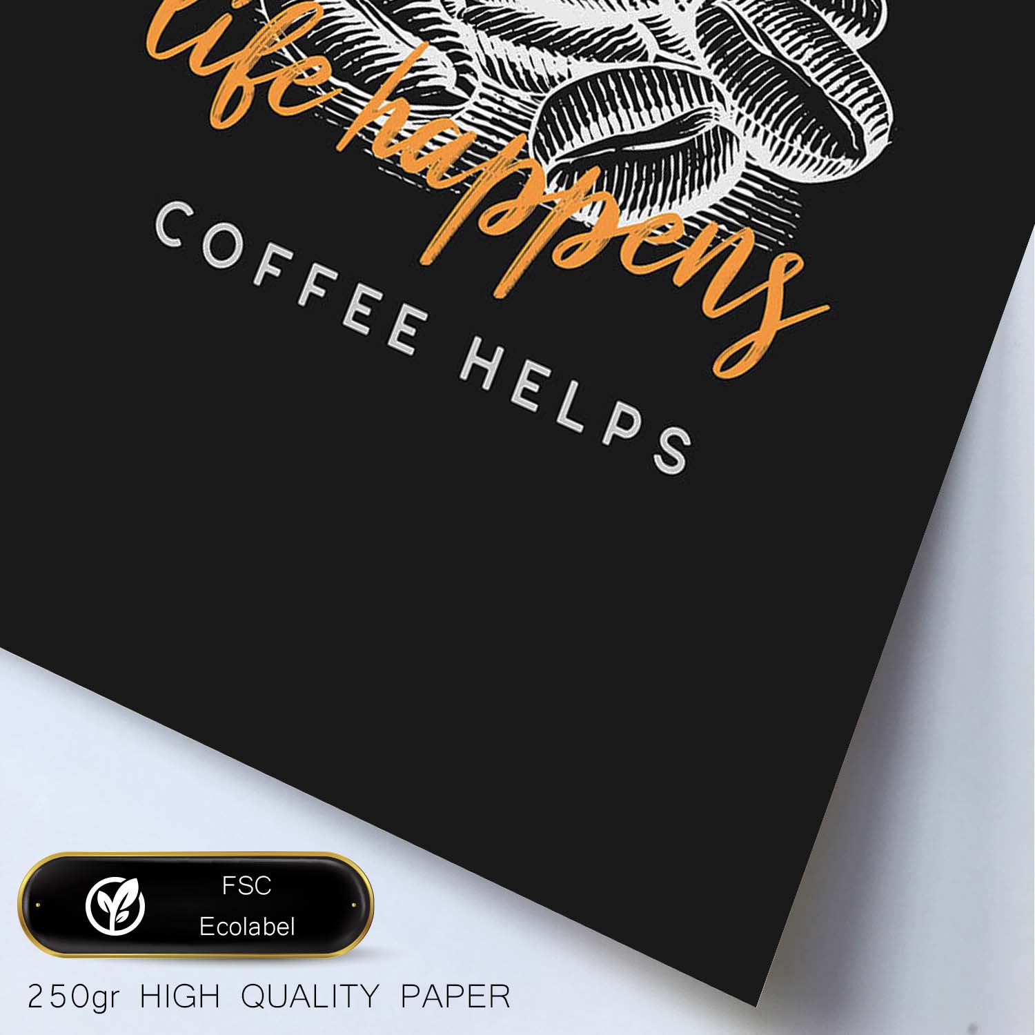 Set de láminas La vida ocurre, el cafe ayuda. Pósters para cafeterías, restaurantes y amantes del café.-Artwork-Nacnic-Nacnic Estudio SL