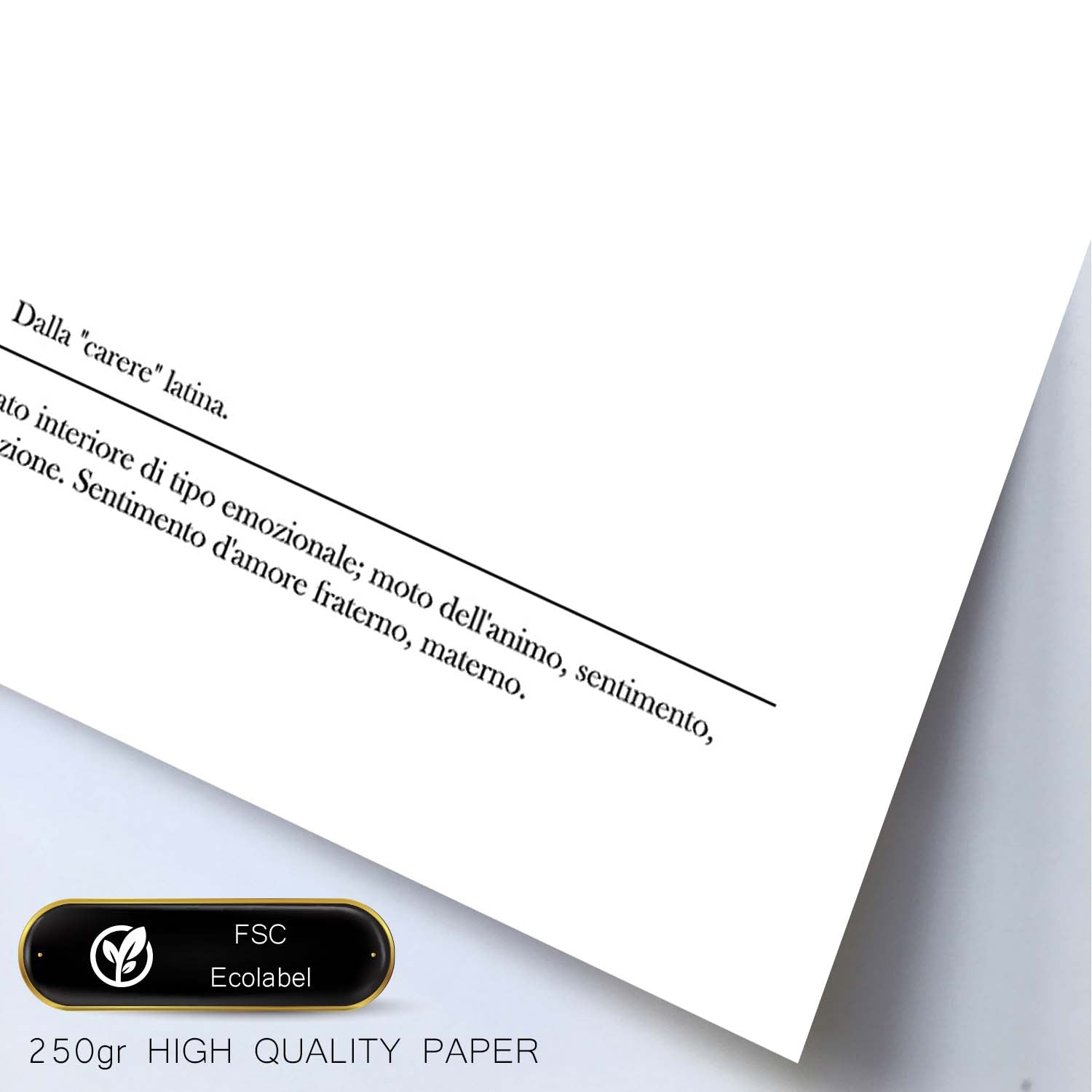 Lámina con definicion de palabras en italiano. Poster 'Affeto' de palabras con definiciones.-Artwork-Nacnic-Nacnic Estudio SL