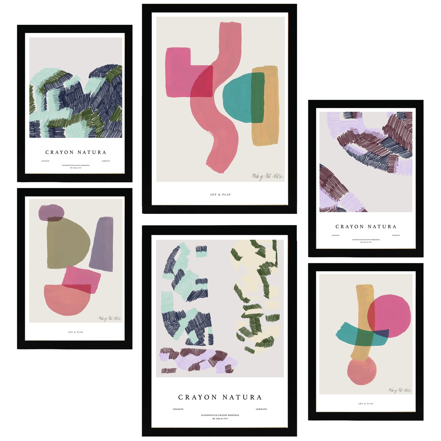 Arte Abstracto tonos rosa, morado, verde