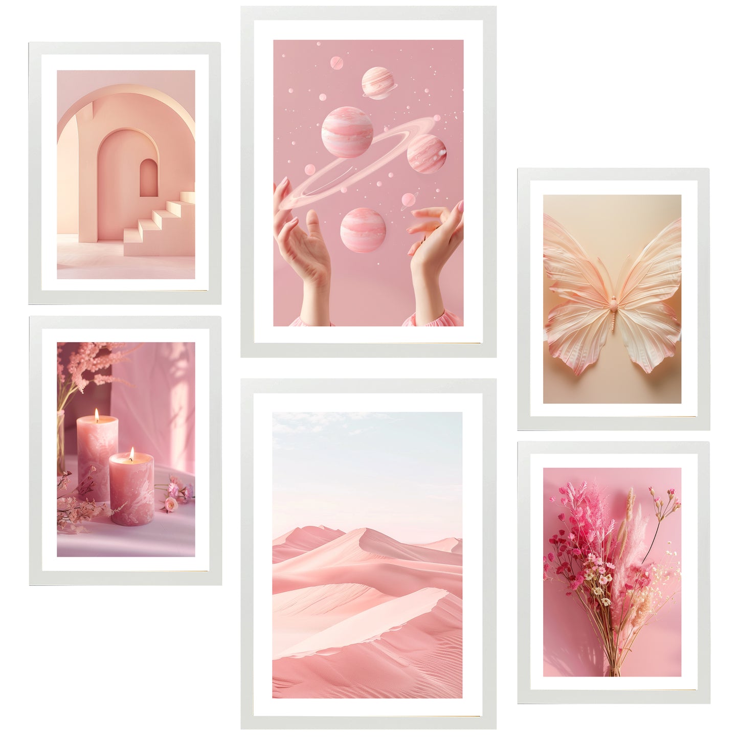 Composicion rosa pastel