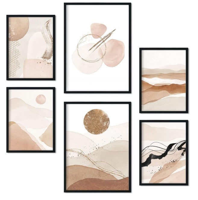 Set de 6 láminas de Arte Abstracto estilo Collage