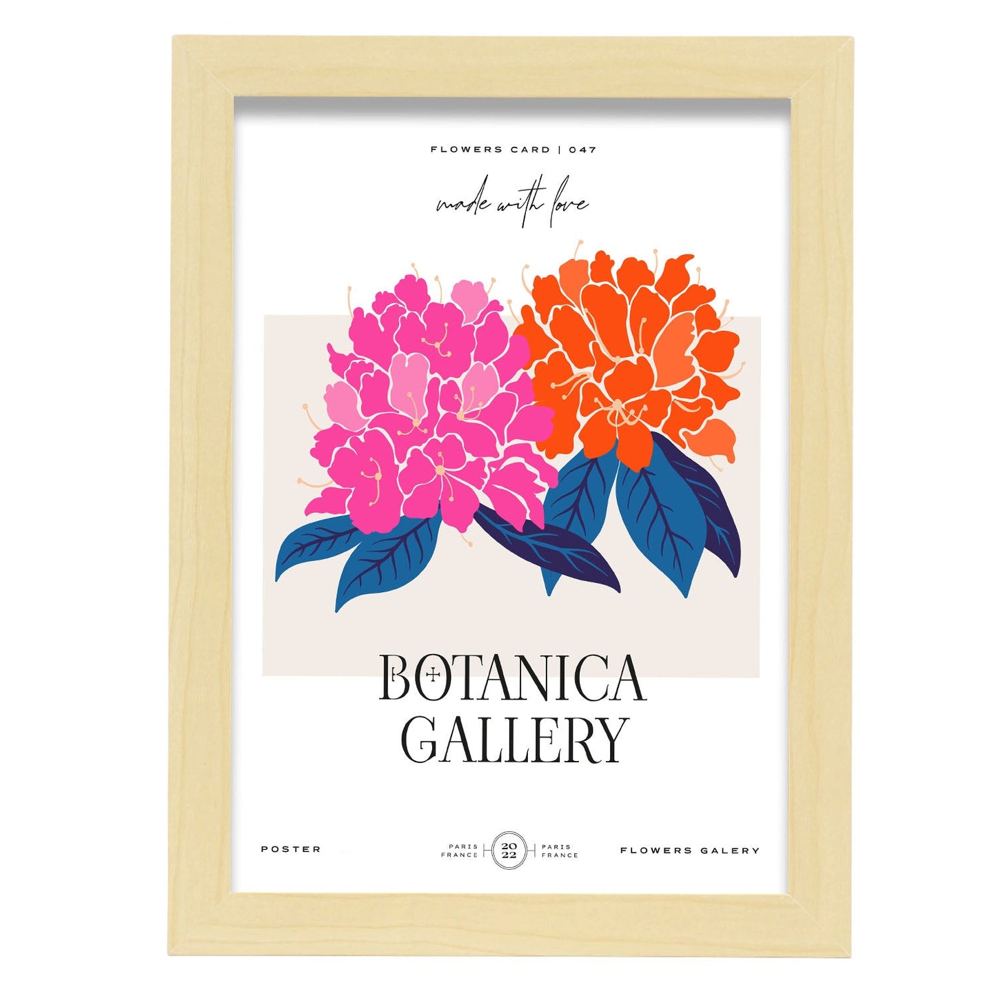 Agapanthus-Artwork-Nacnic-A4-Marco Madera clara-Nacnic Estudio SL