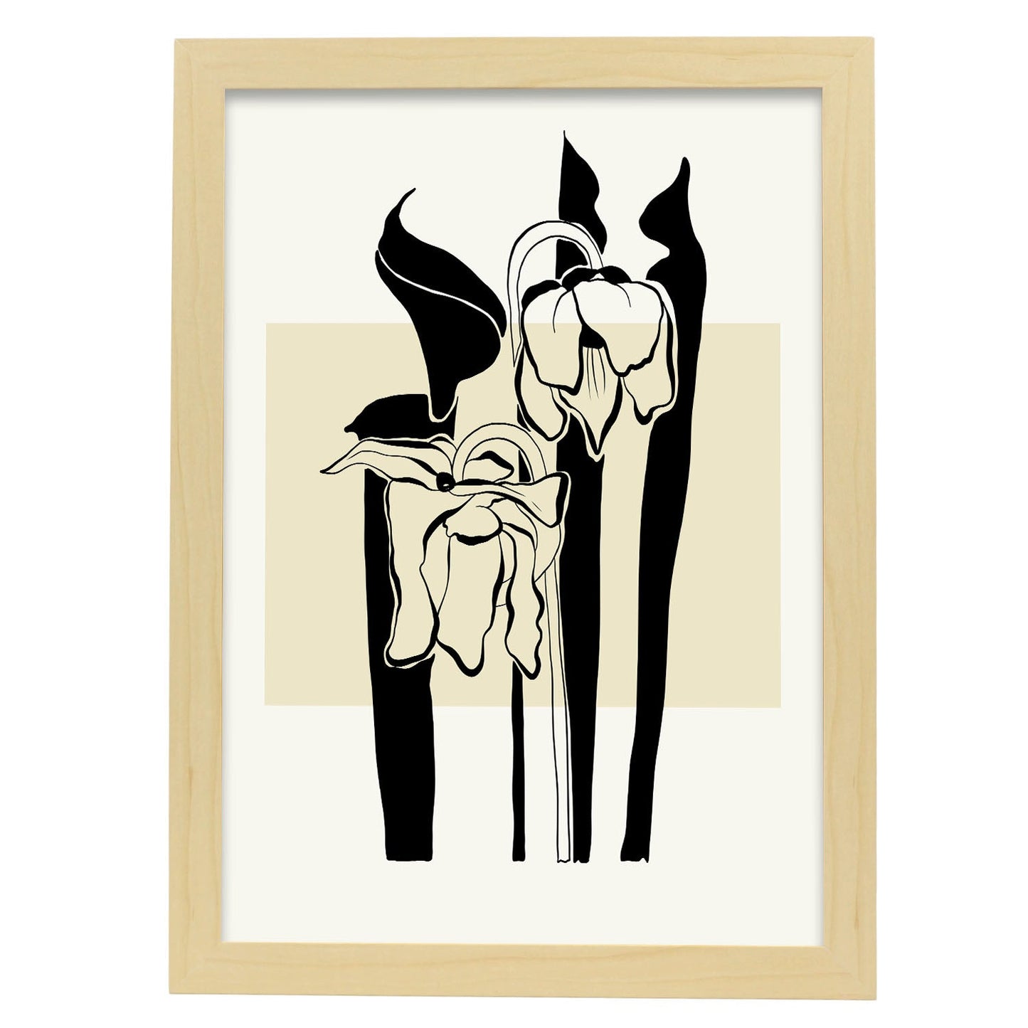 Arum Lily-Artwork-Nacnic-A3-Marco Madera clara-Nacnic Estudio SL