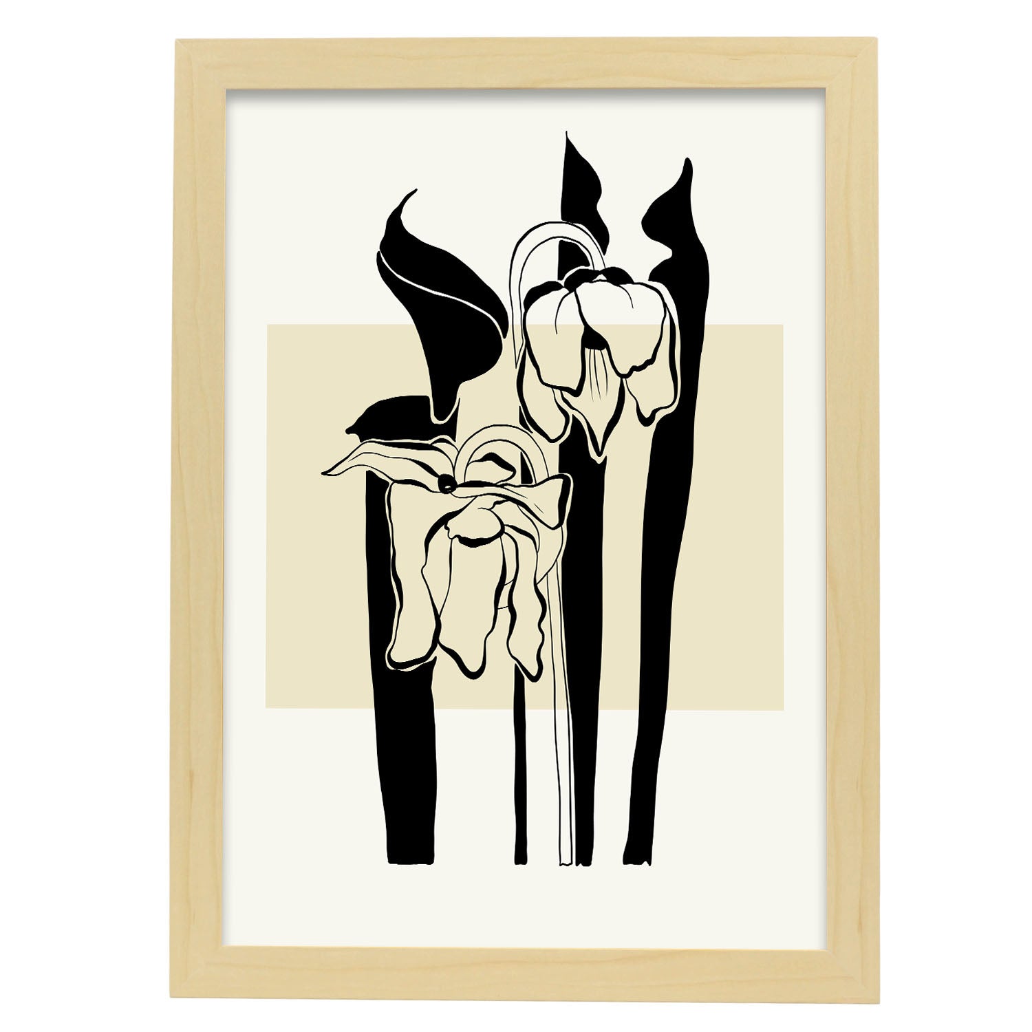 Arum Lily-Artwork-Nacnic-A3-Marco Madera clara-Nacnic Estudio SL