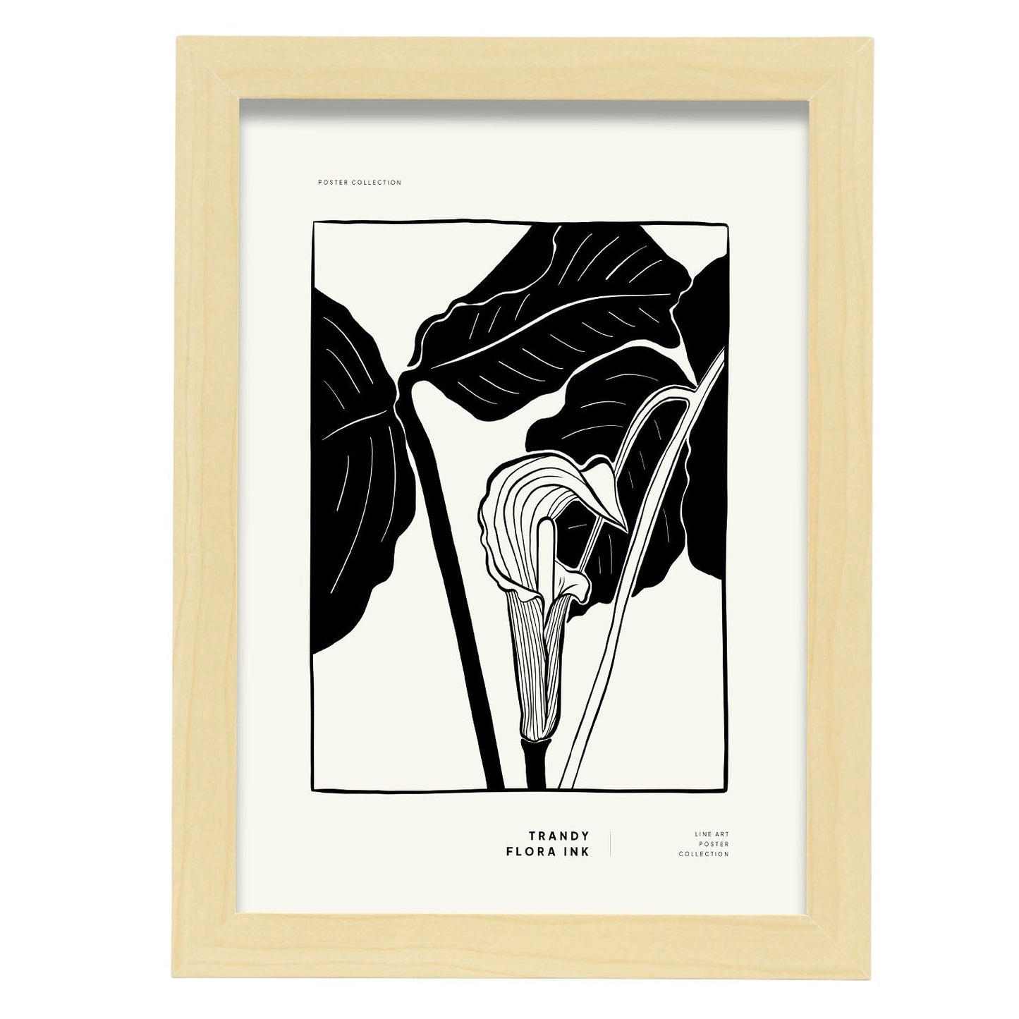 Arum Lily-Artwork-Nacnic-A4-Marco Madera clara-Nacnic Estudio SL