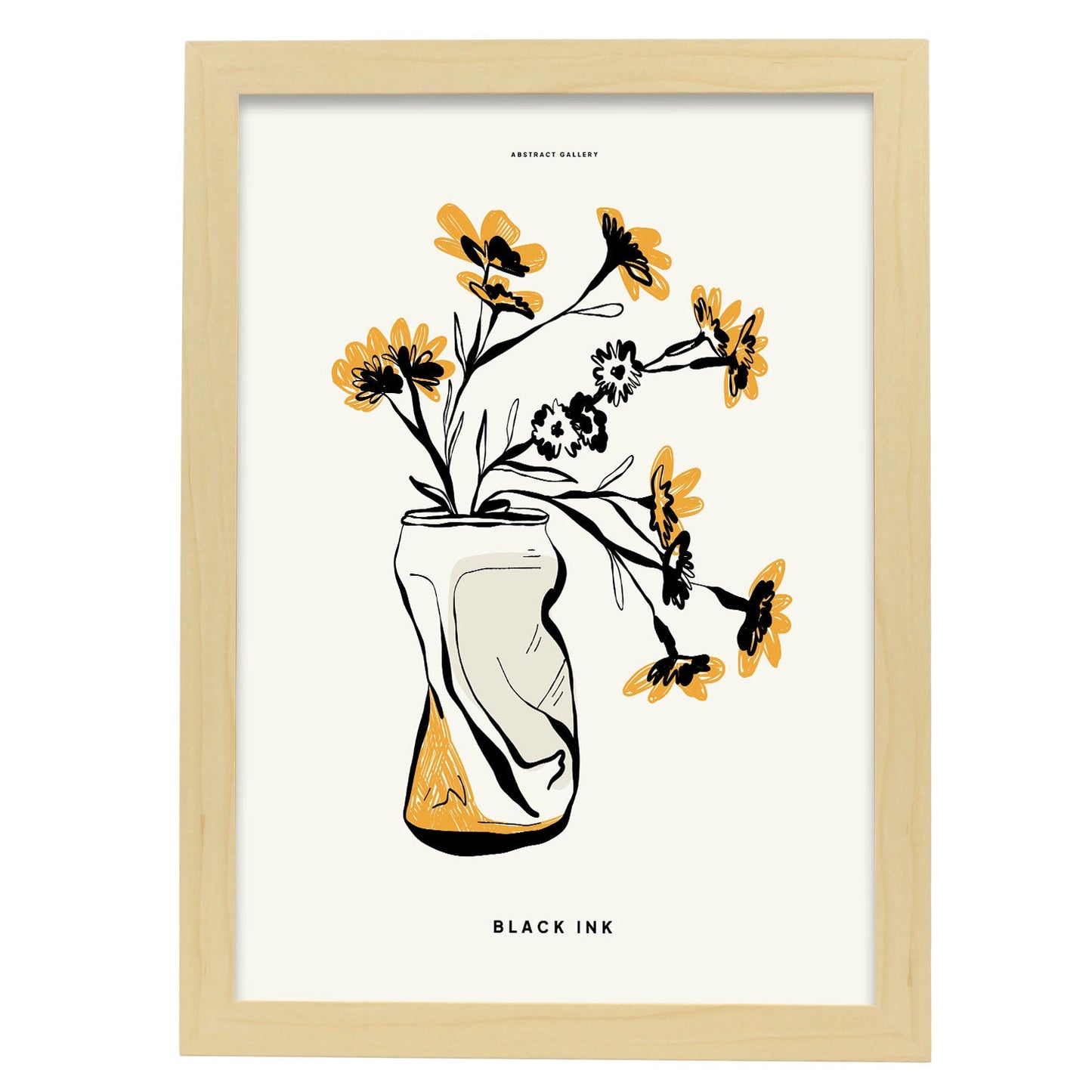 Aster Flowers-Artwork-Nacnic-A3-Marco Madera clara-Nacnic Estudio SL