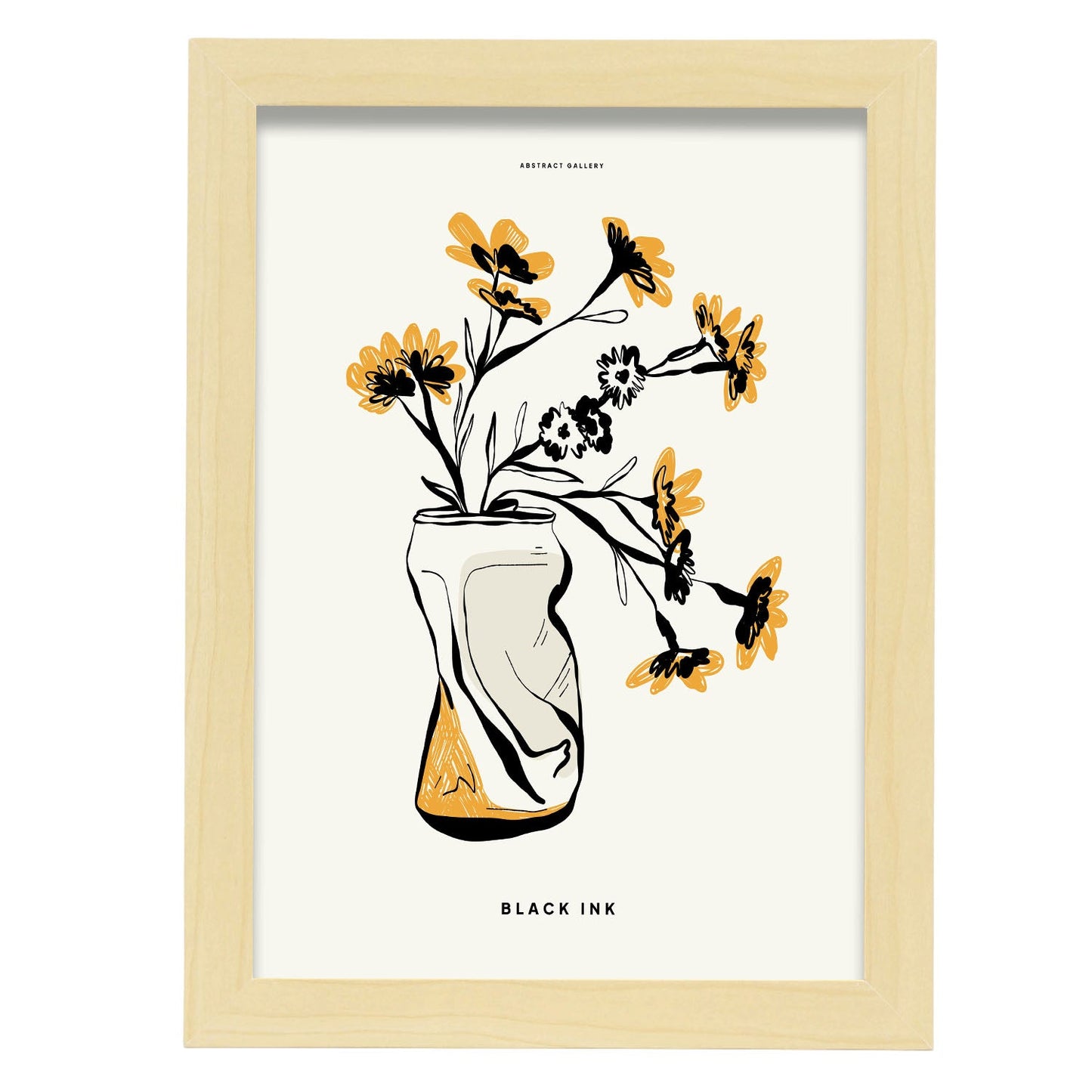 Aster Flowers-Artwork-Nacnic-A4-Marco Madera clara-Nacnic Estudio SL